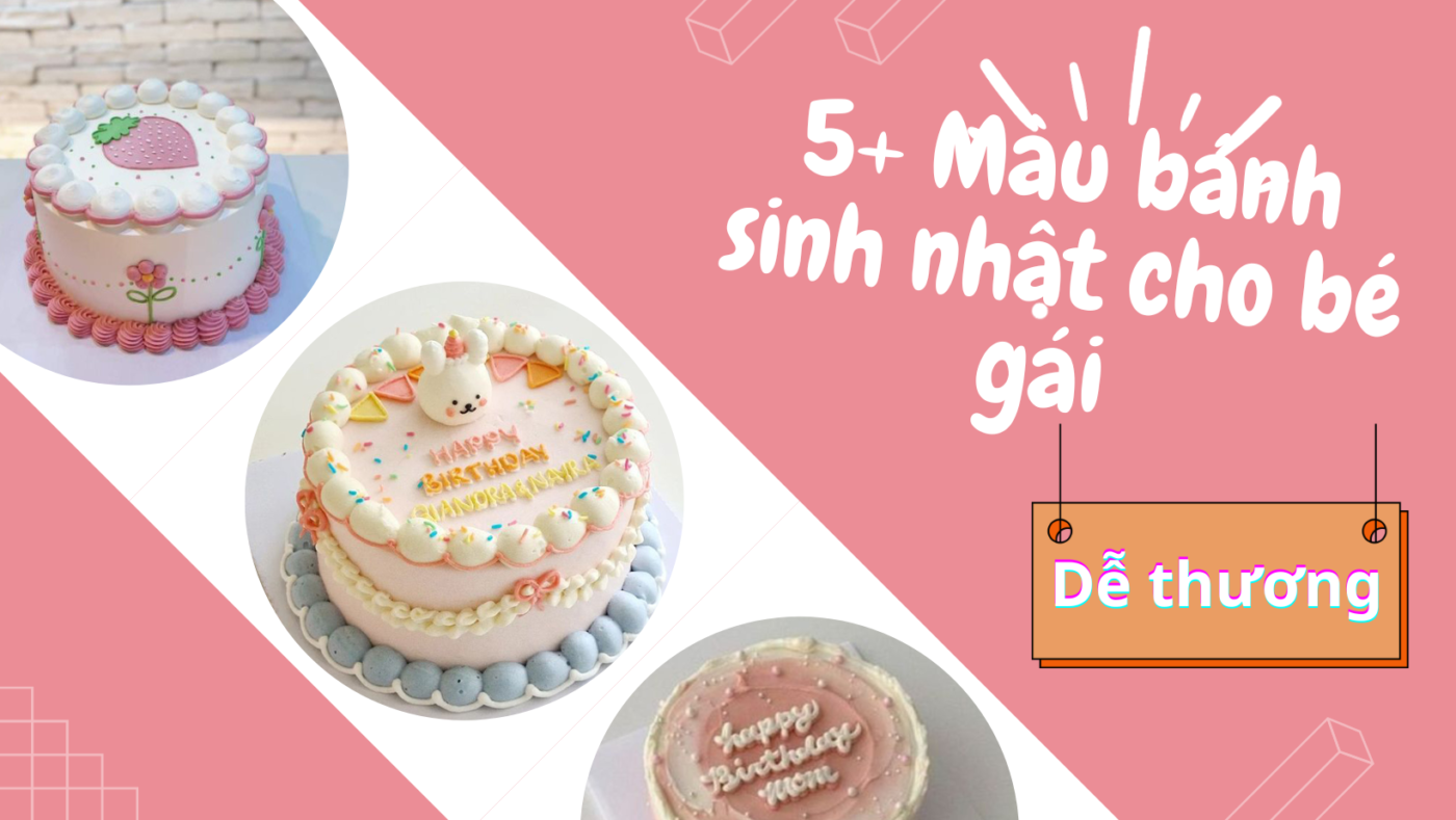 Bánh sinh nhật cho bé gái 1 tuổi | Decor sinh nhật bé gái - Decor Birthday